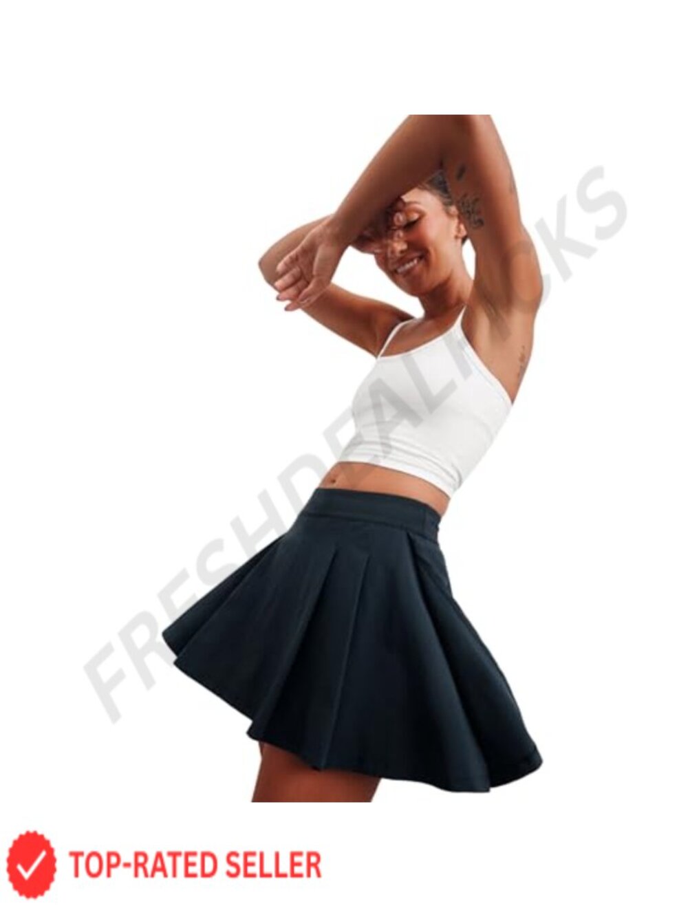 Pleated Tennis Skirt with Built-in Performance Shorts & Pockets